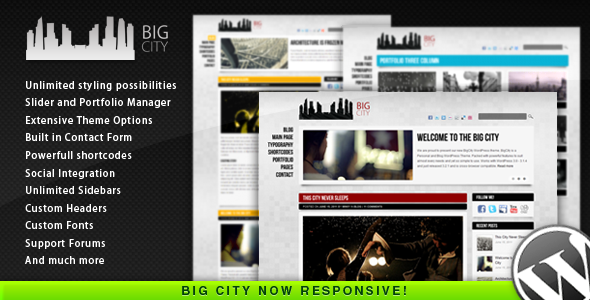Big City - Personal and Blog WordPress theme