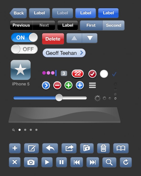 Free iOS 6 GUI PSD - iPhone 5 elements