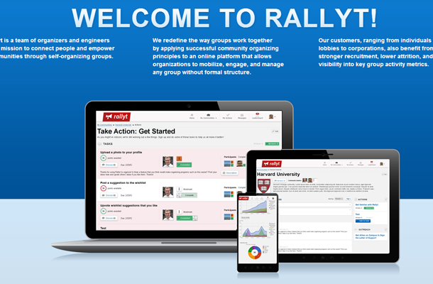 startups homepage rally website interface inspiration