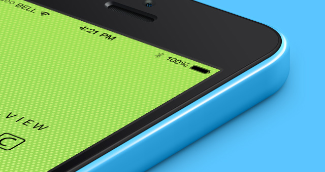 Free 3D View iPhone 5C Psd Vector Mockup