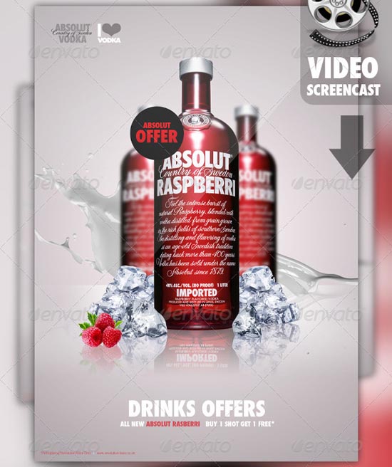 A3 Drinks Ad Poster Flyer Template