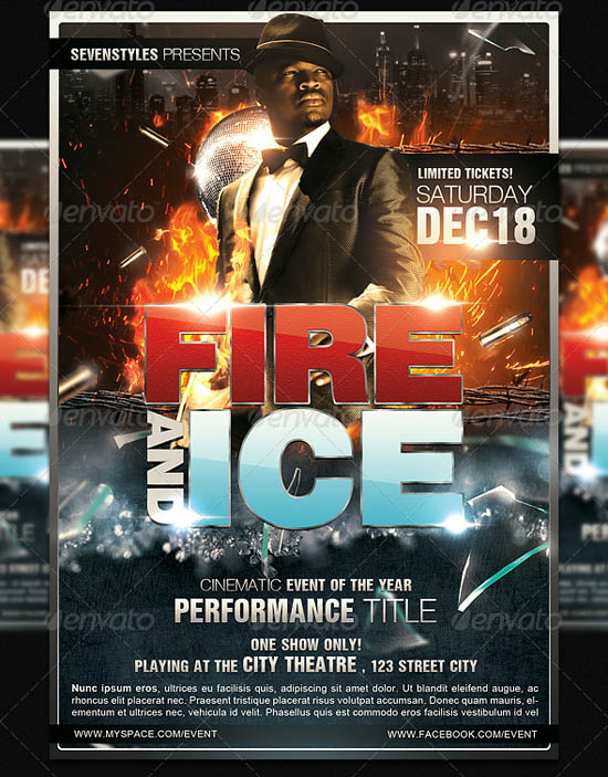Fire and Ice Flyer Template