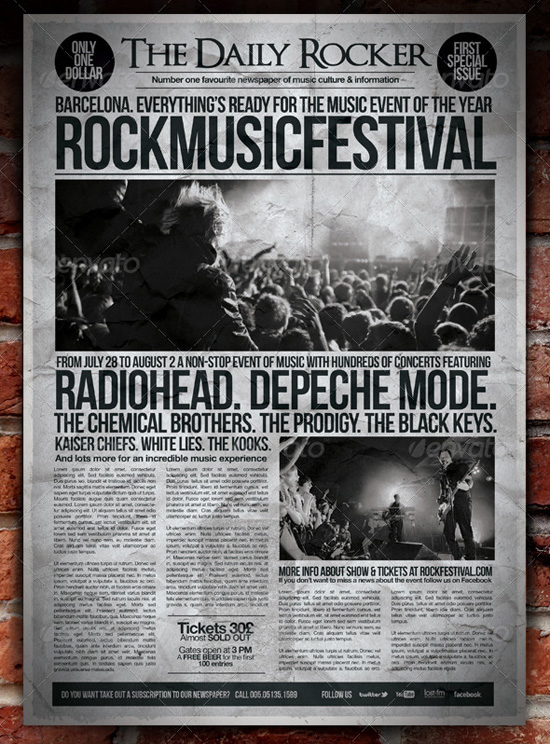 Grunge Newspaper Flyer Poster
