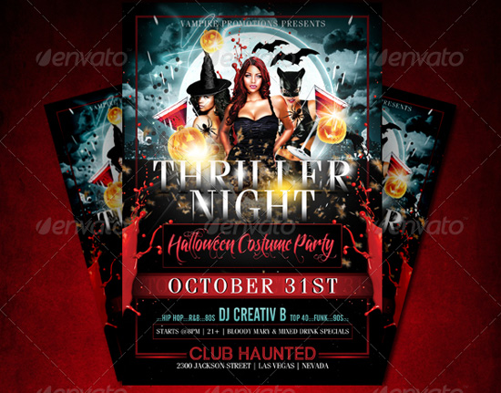 Thriller Night Halloween Flyer Template