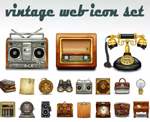 20 Sets Of Free Vintage Style Icons