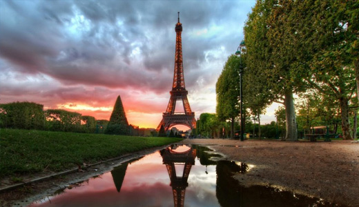 Sunset eiffel tower wallpapers free download hi res