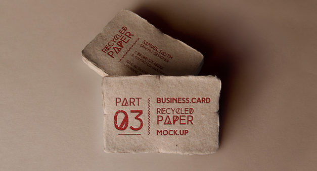Free Recycled Psd Business Card Mock-Up