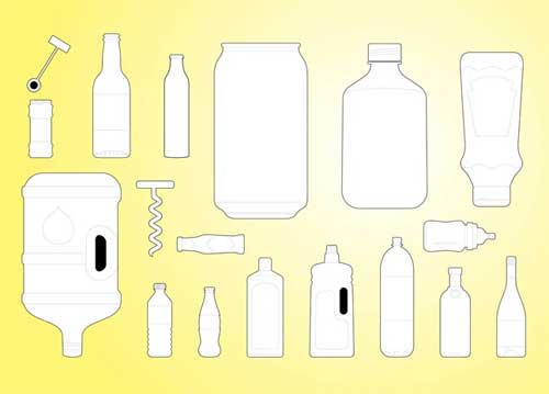 free blank bottles packaging design templates