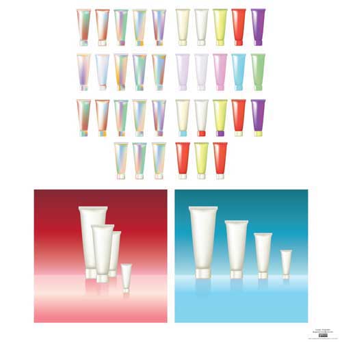 free blank cosmetic tube packaging design templates