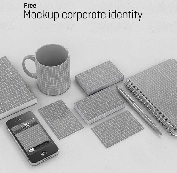 corporate identity branding PSD 3D mockup template