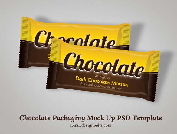 chocolate packaging PSD mock up template