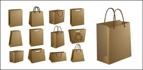 free blank kraft paper bag packaging design templates