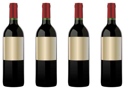 free blank red wine bottle packaging design templates